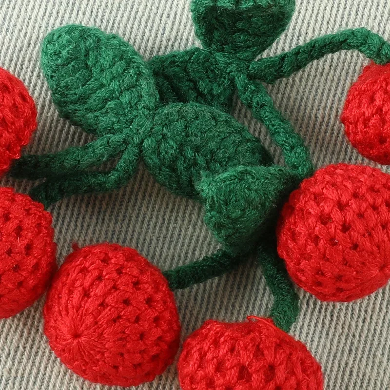 Parches de punto con ganchos de cereza para el hogar, accesorios de mochila al aire libre, pegatinas de tela bordadas DIY, apliques de decoraciones lindas - imagen 4