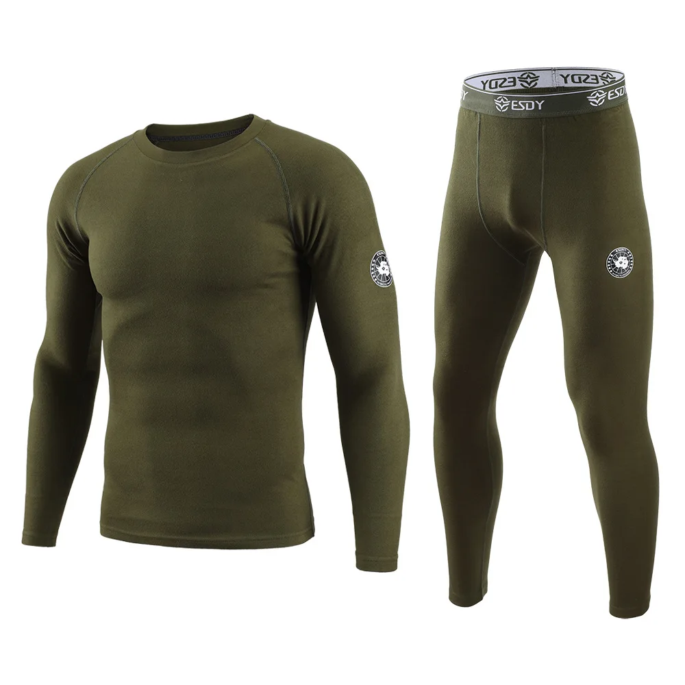 Ropa interior térmica de lana para hombre, nuevo estilo para deportes al aire libre, suave, transpirable, informal, camuflaje, gimnasio, Fitness, Yoga, ropa interior para hombre - imagen 3