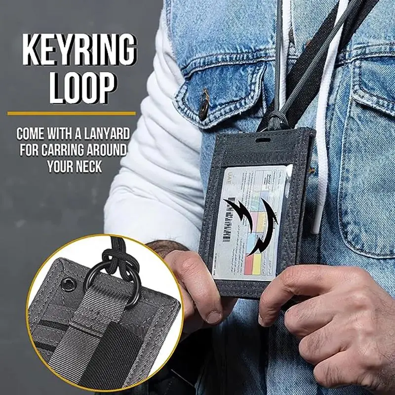 ONETIGRIS-soporte de identificación MOLLE para caza al aire libre, bolsa táctica, organizador de carpetas de archivos, bolsa militar dos en uno con colgante en el pecho - imagen 4