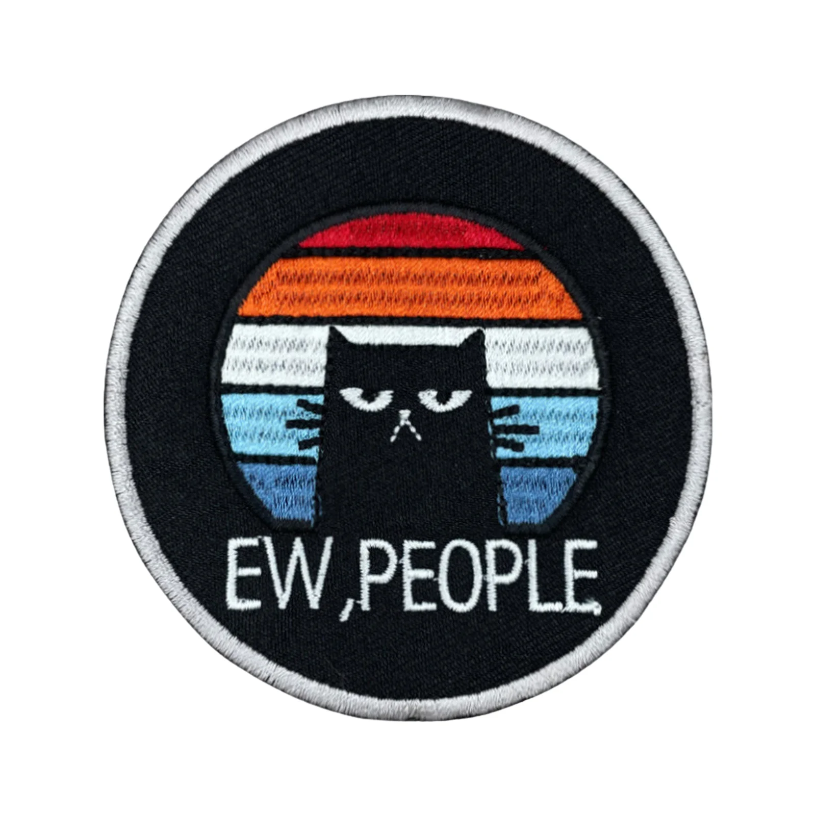 Ew People Cat Funny Meme Velcros Parche Cierre de gancho y bucle Insignia bordada para mochila táctica Molle, chaqueta, gorras