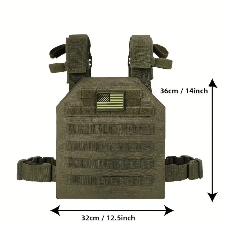 Chaleco táctico, portador de placa Molle ajustable con liberación rápida para Fitness, correr, entrenamiento de pesas, ejercicio, equipo de supervivencia - imagen 5