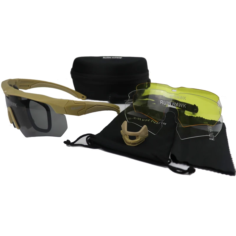 Gafas para deportes al aire libre para hombre, gafas polarizadas de alta calidad, gafas protectoras tácticas para caza Airsoft Bullet - imagen 3