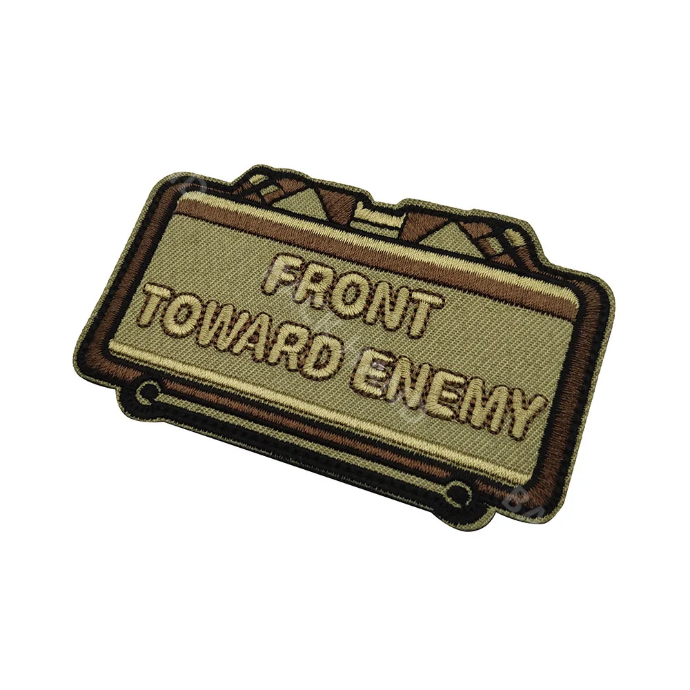 Parches bordados tácticos militares delanteros hacia el ENEMY, insignia de mochila con gancho de respaldo para ropa, gancho y bucle DIY - imagen 4