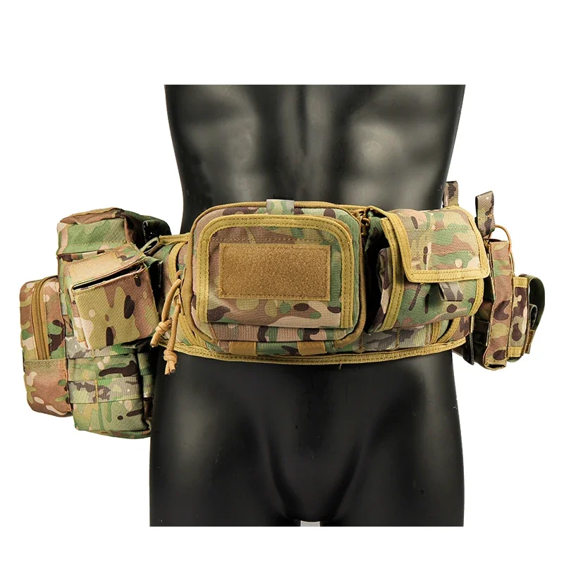 Conjunto de cinco piezas multifunción de camuflaje de 90-125CM de longitud, faja táctica, riñonera táctica 5 en 1, bolsa para accesorios de caza - imagen 5