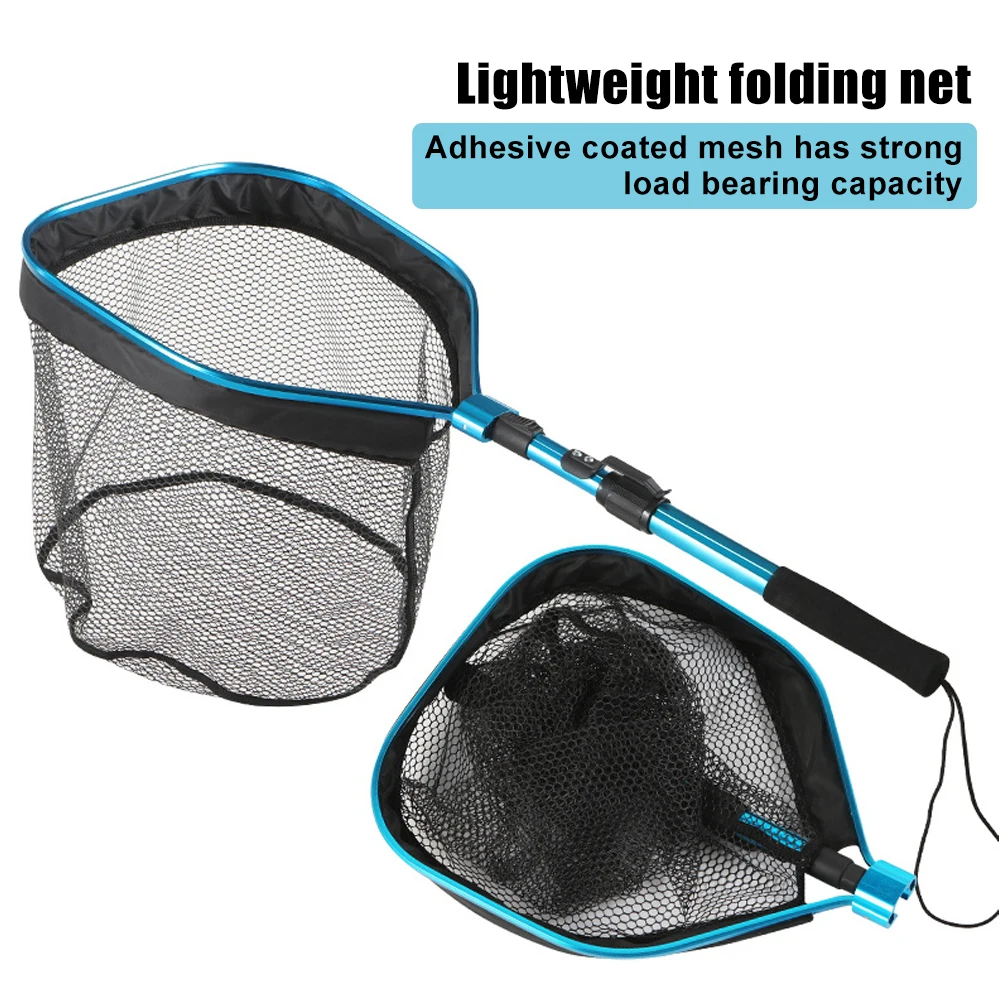 Mango de red de pesca con mosca, malla pequeña plegable, red de aterrizaje, Señuelos de Pesca, red para corriente de pesca al aire libre, herramientas de malla, accesorio - imagen 4
