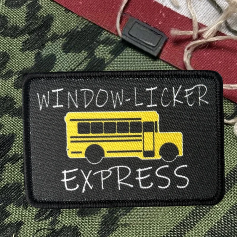 Parche estampado para conductor de autobús escolar, chaleco táctico con gancho y insignia de moral loco, pegatina para mochila, parches para brazalete para ropa, entrega urgente - imagen 4