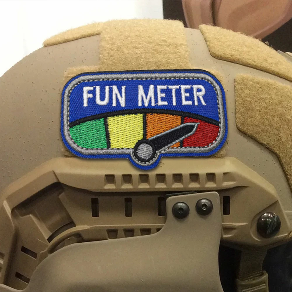 FUN METER Meme Tactical Velcros Patch Hook&Loop Fastener Military Embroidered Patches Morale Badge for Molle Backpack - imagen 3