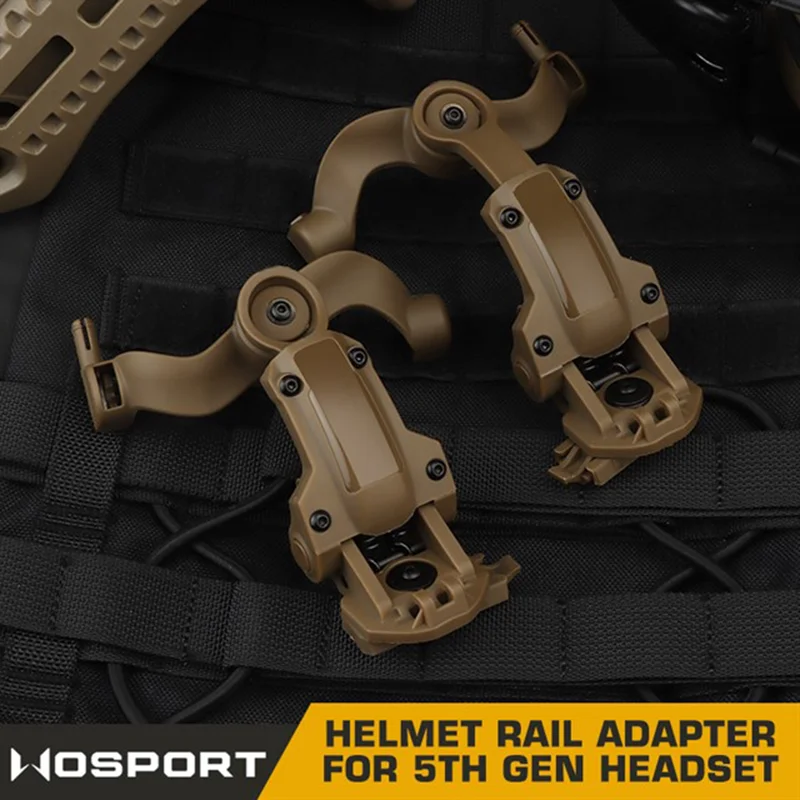 Soporte táctico para auriculares, adaptador de riel para casco de rotación militar para OPS Fast Wendy M-LOK, soporte para auriculares 360 ° - imagen 5
