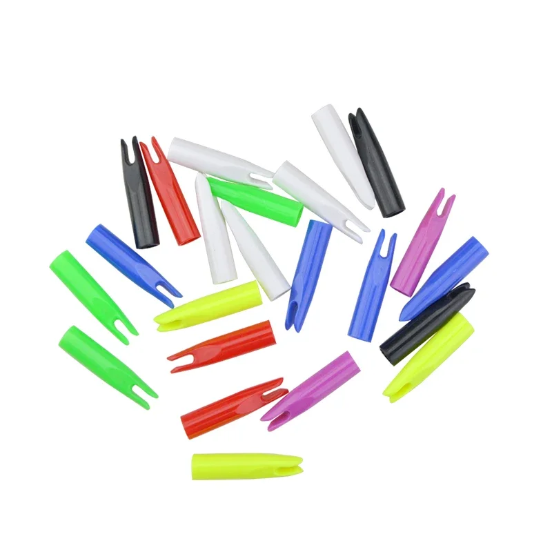 50 Uds tiro con arco flecha de plástico Nock uso para OD6mm eje de flecha Pin Nock accesorio de caza