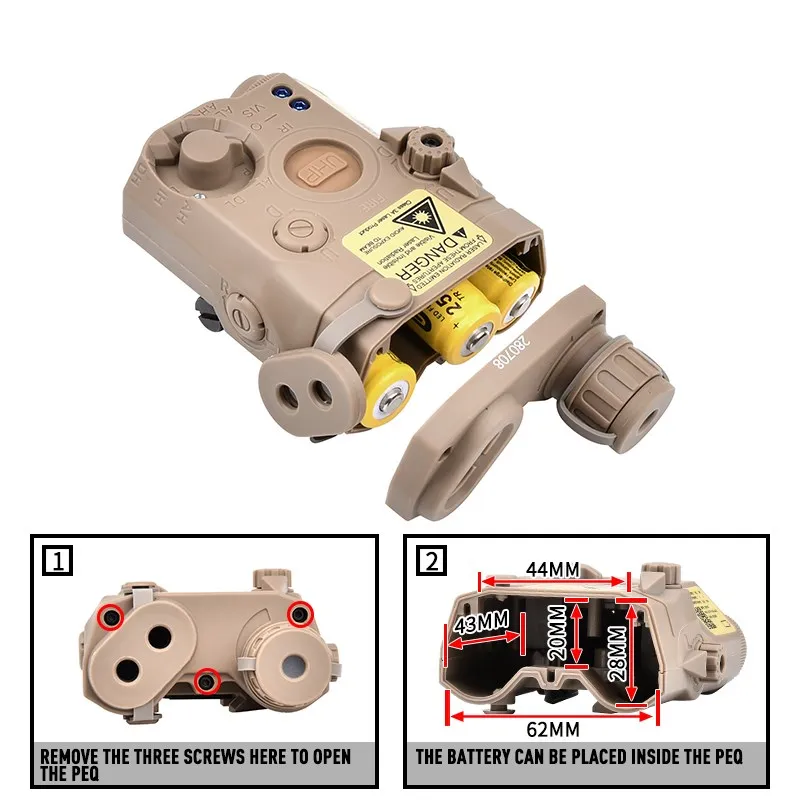 ¡Novedoso PEQ-15! Caja de batería de juguete de plástico de nailon falso de 15 UHP, sin láser IR, sin luz, se puede modificar la caja de accesorios decorativos - imagen 3