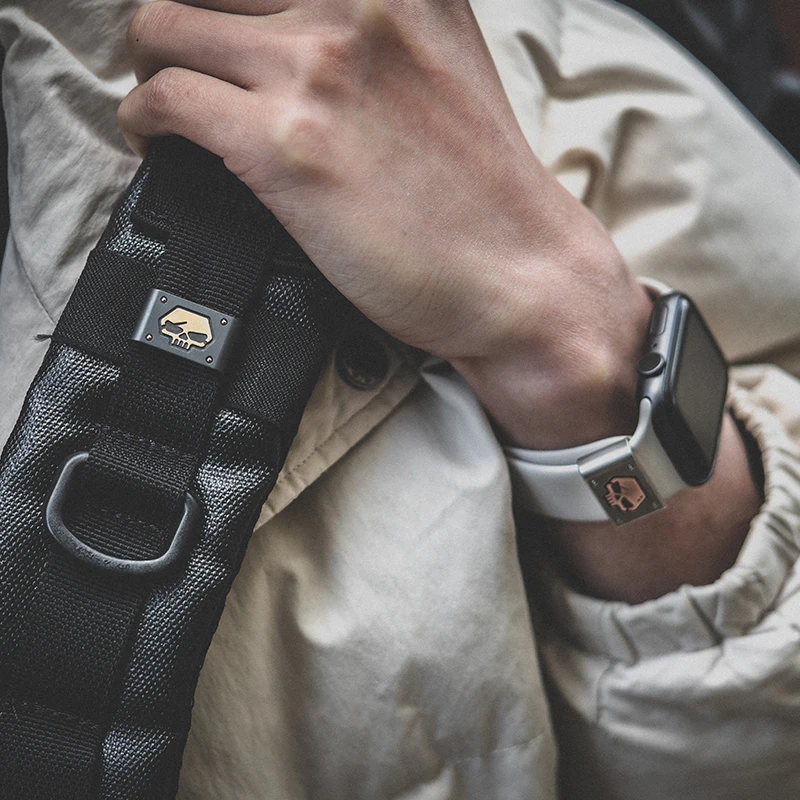 Cierre de calavera de Metal de 22mm para Apple Watch, correa de PC, aleación de titanio y circonio, anillo decorativo, accesorios de hebilla para reloj - imagen 4