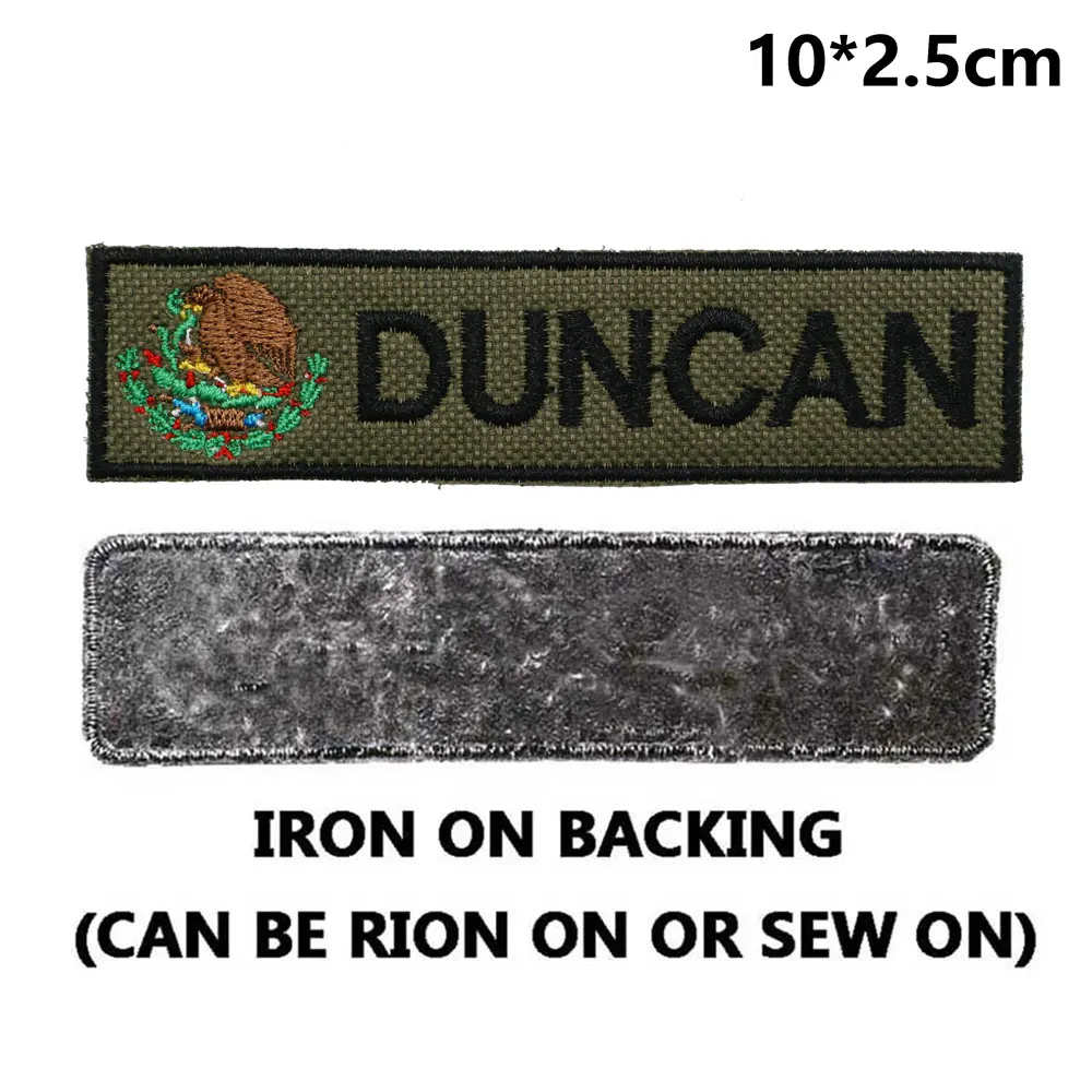 Parche bordado con nombre de la bandera mexicana, texto personalizado con respaldo de gancho para ropa, sombrero, mochila - imagen 3