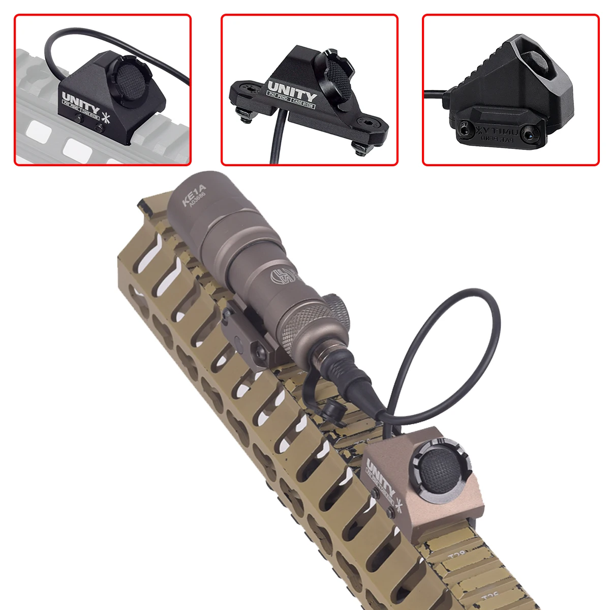 Linterna SureFire M300 M600 con interruptor de presión remoto UNIDAD AXON compatible con luz de armas tácticas Airsoft de caza con riel de 20mm