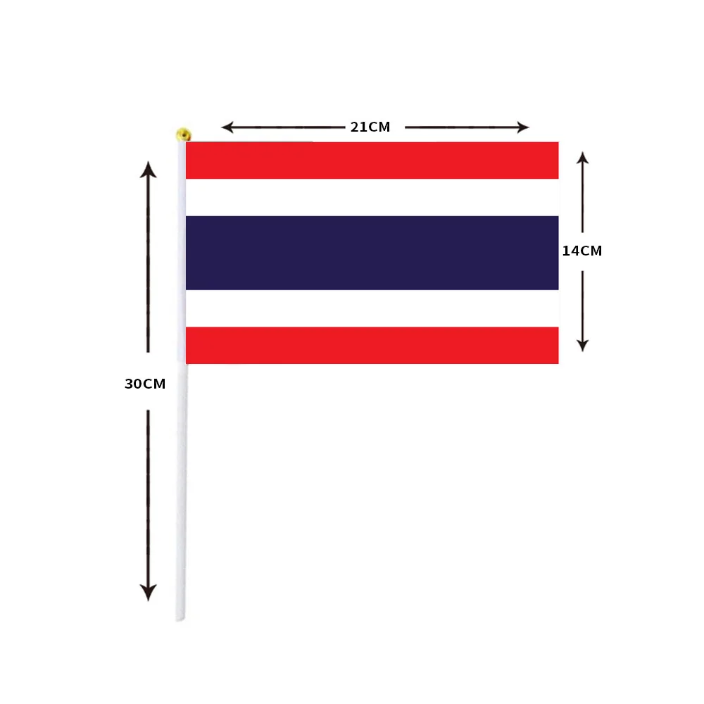 Banderas de Tailandia para agitar a mano, 14x21cm, venta al por mayor, 10 unidades por lote