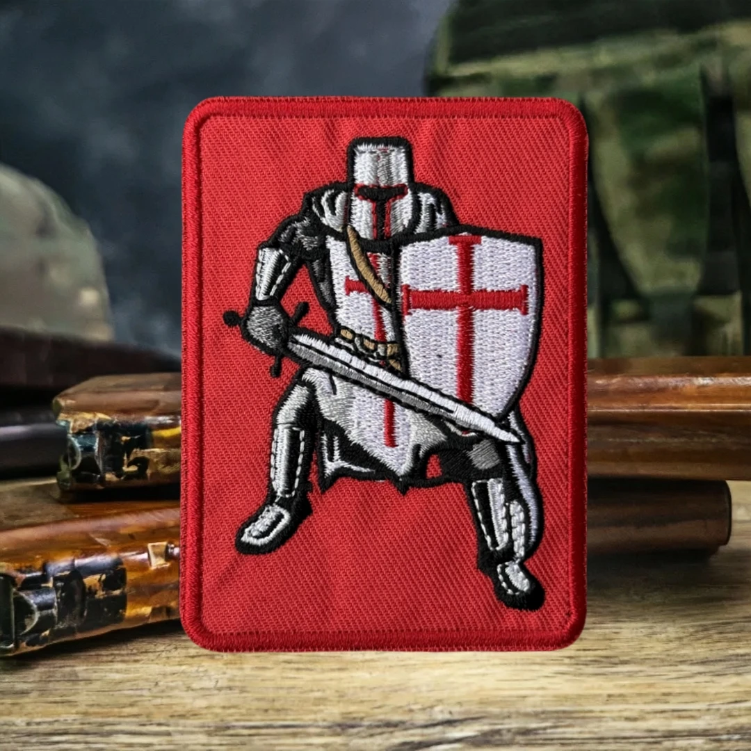 KNIGHTSTEMPLAR, parches bordados de gancho y bucle para ropa, parche cruzado, insignia de moral táctica, pegatina para mochila militar - imagen 4