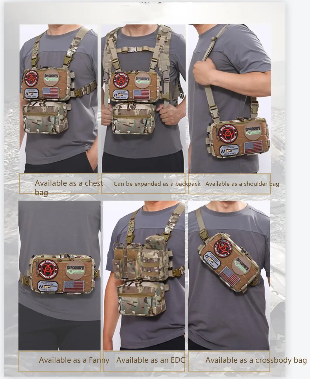 Chaleco de viaje táctico Molle versátil, accesorio colgante, paquete de cintura - imagen 5