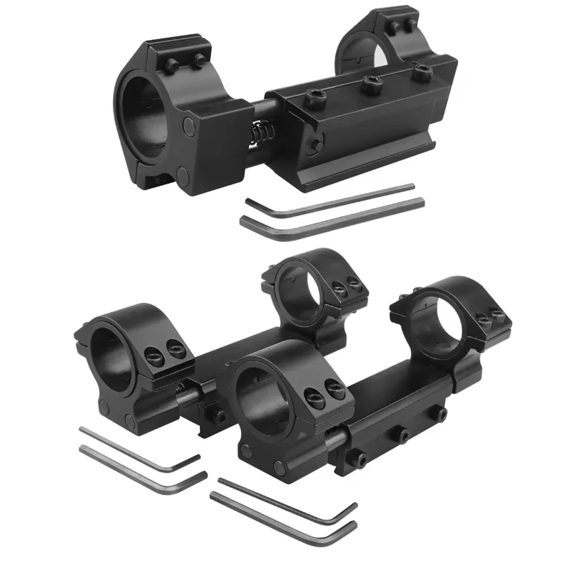 Mira telescópica ajustable con resorte de 11/20mm, riel de cola de milano, anillos de alcance para Rifle de 25,4/30mm, soporte de retroceso cero para riel Picatinny - imagen 4