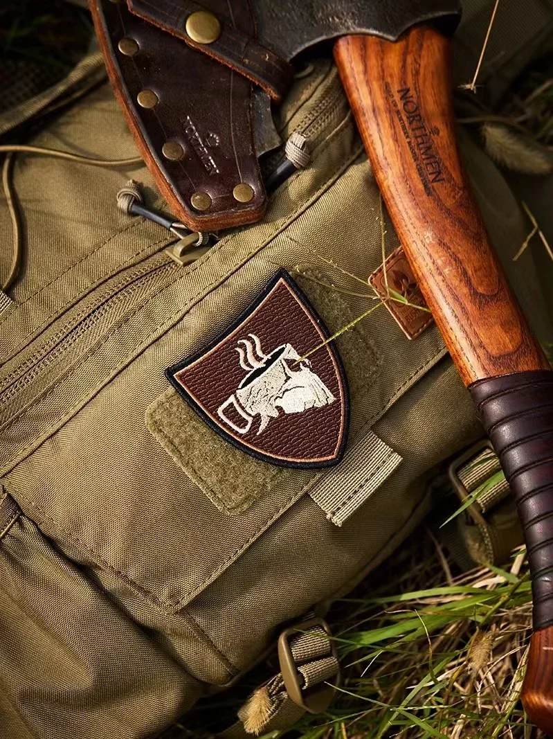 Parches de gancho y bucle bordados de café de Calavera, pegatina de decoración táctica americana MK2 Espresso moral BadgeBackpack - imagen 3