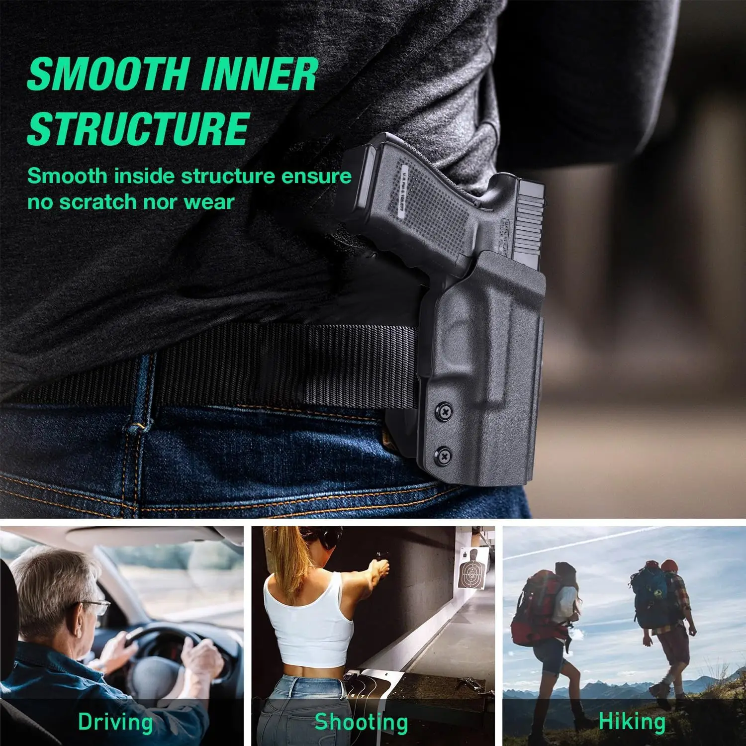 Opcional para Walther PPS M2, funda de paleta OWB Kydex, se adapta a cinturones de 1,5"-1,75", corte óptico y ajuste. No puedo, mano derecha - imagen 2