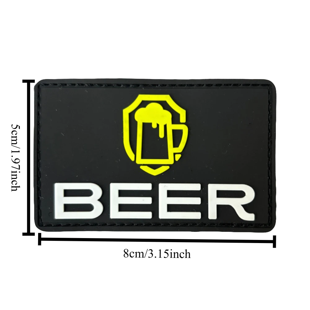 Parche táctico PVC BEER chevron con velcro de gancho y bucle - imagen 2