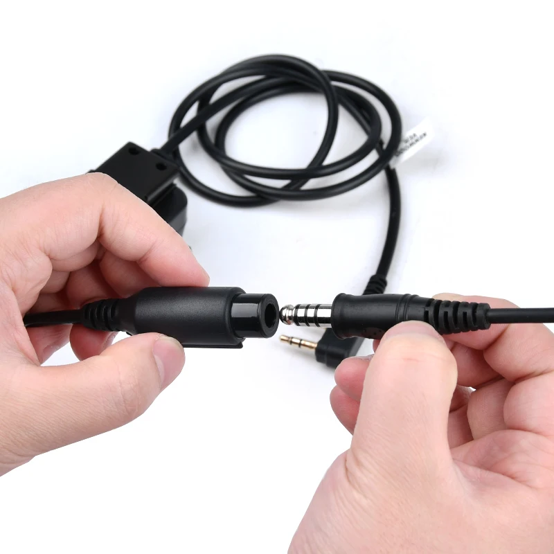 Adaptador RAC PTT versión militar WST TAC-SKY auriculares de caza Baofeng Kenwood 7,0mm enchufe accesorios de auriculares tácticos - imagen 2