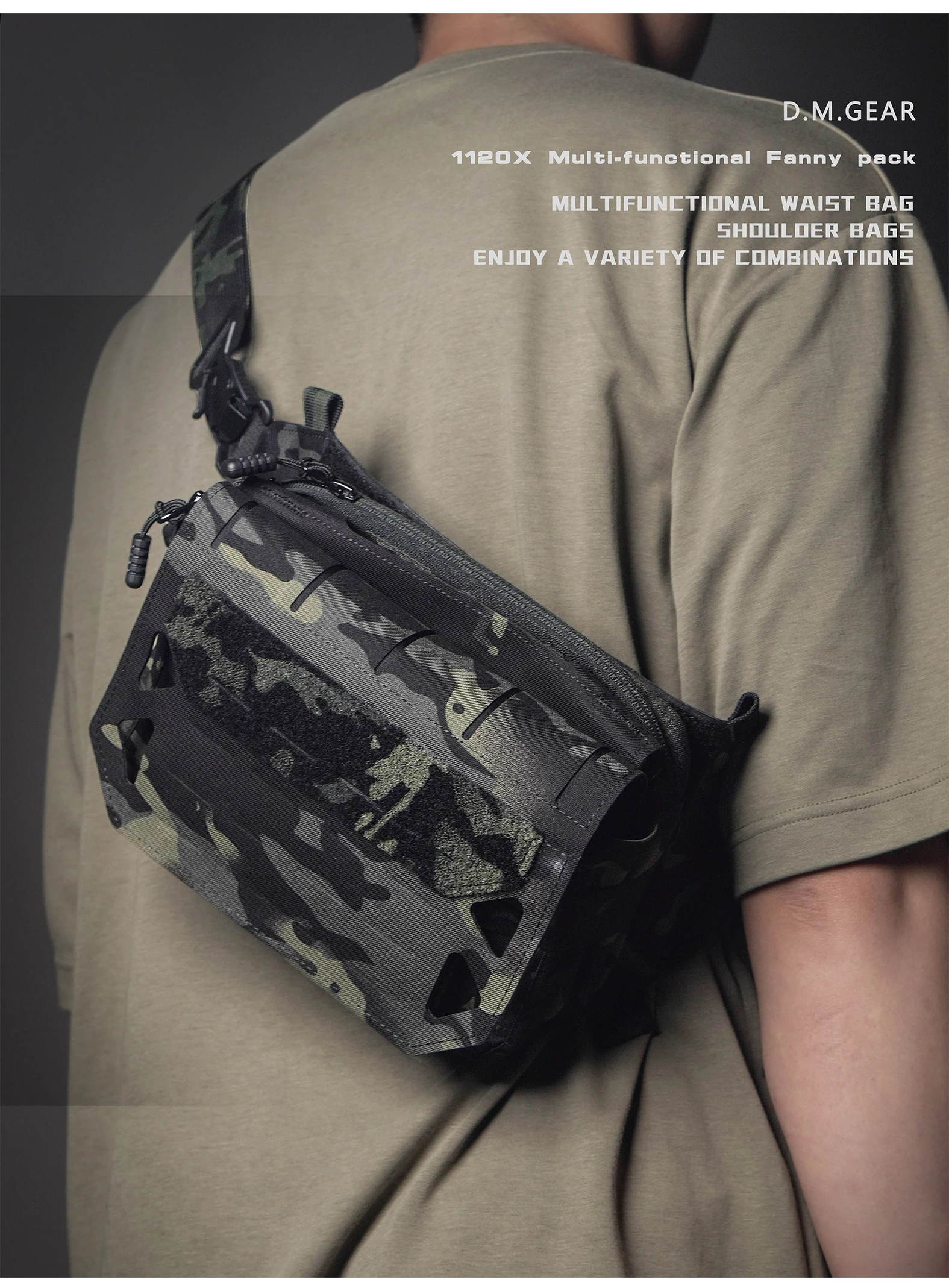DMGear 1120X riñonera multifuncional Original, bolso táctico colgante para el pecho, bolso funcional de tendencia - imagen 3