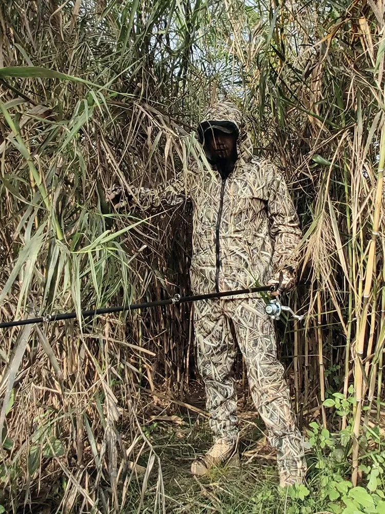 Primavera otoño caña camuflaje biónico caza Ghillie traje de algodón completo transpirable resistente al desgaste ropa deportiva de jungla al aire libre - imagen 3