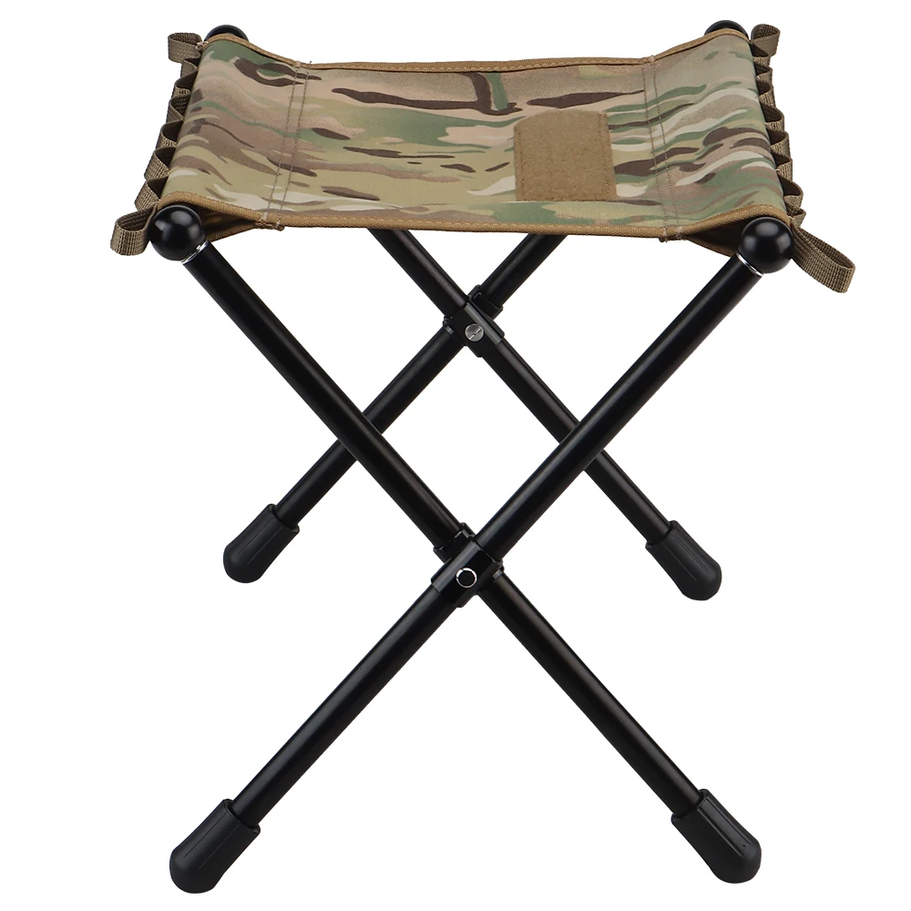 Outdoor Tactical Folding Stool Fishing Chair Picnic Camping Stool Foldable Alloy Camouflage Fabric Portable Easy Carry Furniture - imagen 4