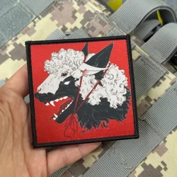 Parche moral lobo – Piel de oveja con velcro para ropa táctica