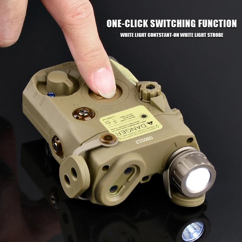 WADSN linterna táctica PEQ 15, arma de caza de plástico de nailon, luz blanca LED constante/estroboscópica con interruptor de presión, compatible con riel de 20MM - imagen 2