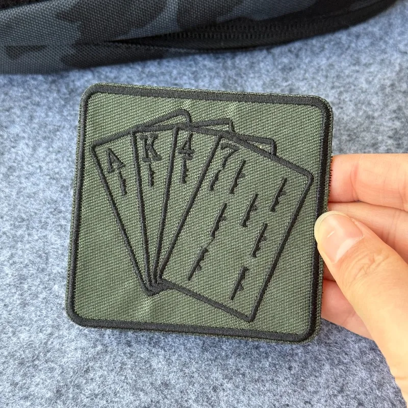 Parche velcro táctico AK-47 diseño cartas póker – Militar - imagen 5