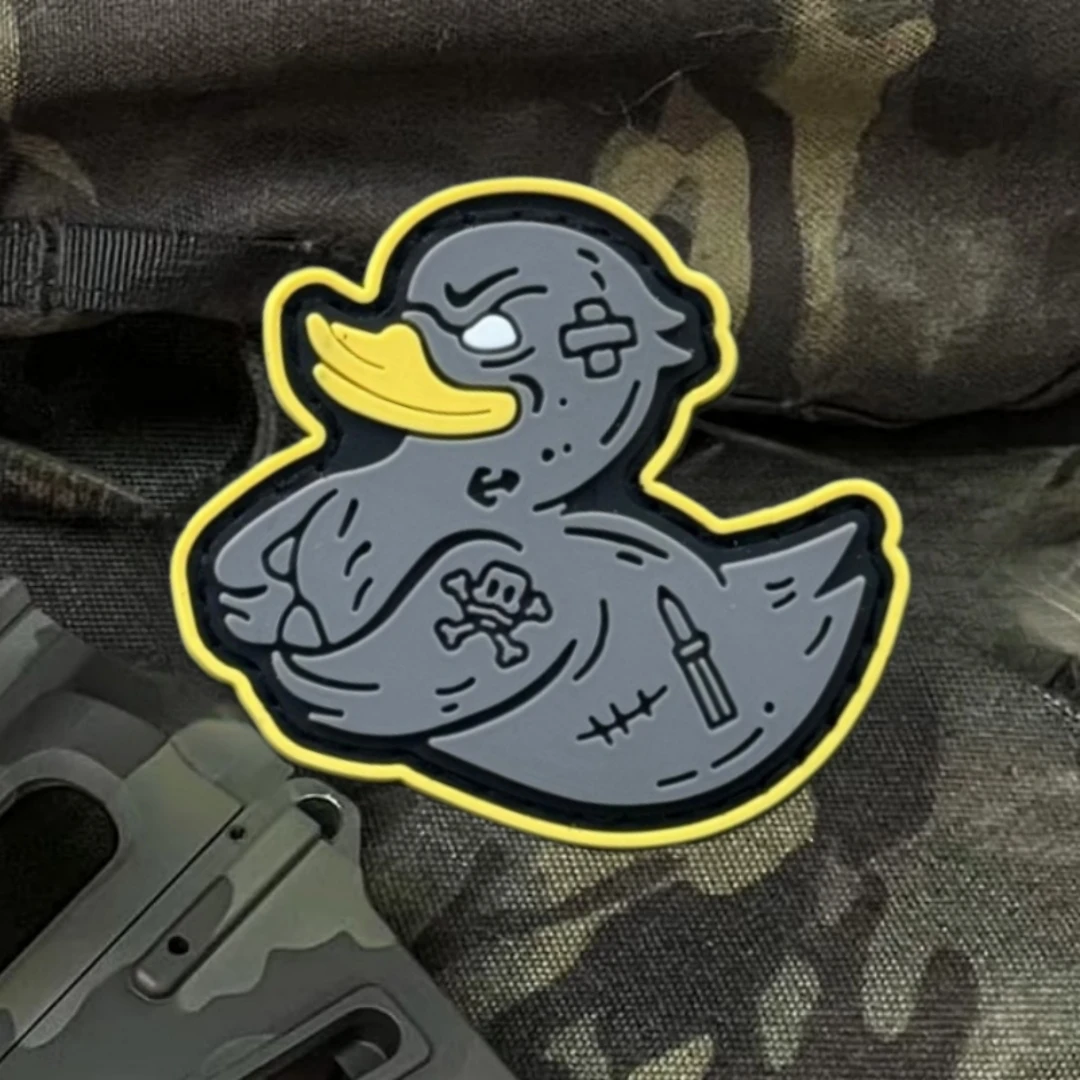 Parche de insignia de moral de pato EDC, apliques militares, emblema táctico de PVC, gancho y bucle para ropa, mochila, pegatinas, accesorios - imagen 3