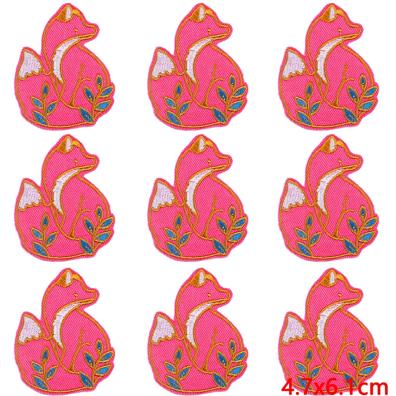 10 unids/lote lindo parche de animales parches para planchar para ropa parches bordados de dibujos animados en ropa parches de rayas con insignias de hierro - imagen 3