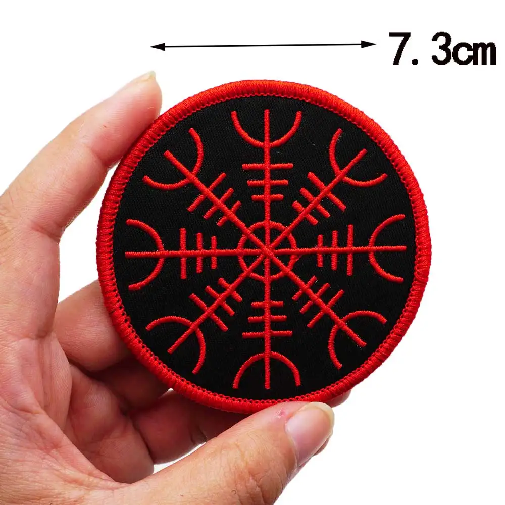 Parches de brújula vikinga nórdica, insignia bordada de gancho y bucle militar táctico para ropa, mochilas, gorras, apliques DIY - imagen 3