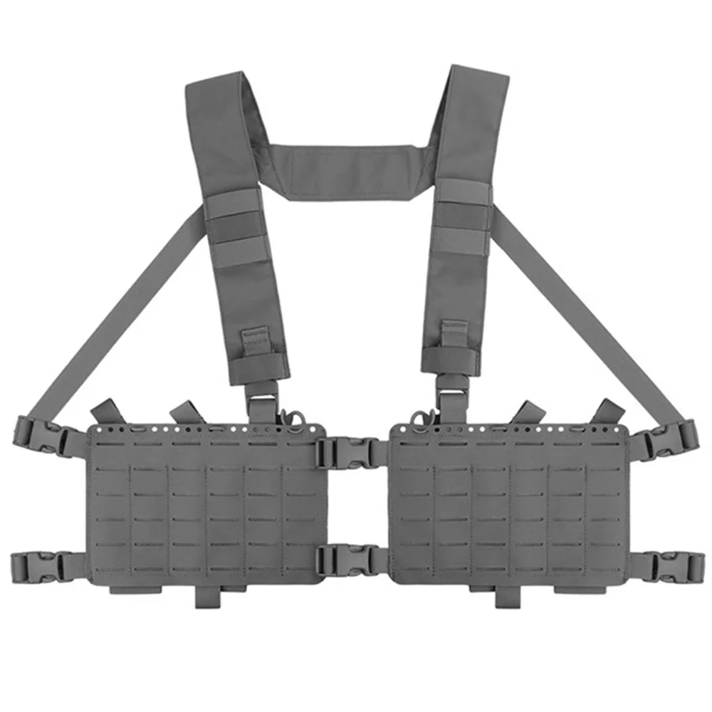 Plataforma de pecho táctica Alpha 34, chasis dividido, arnés en H, corte láser MOLLE 556 762, pistola, Rifle, bolsa Mag, portador de placa de caza - imagen 5