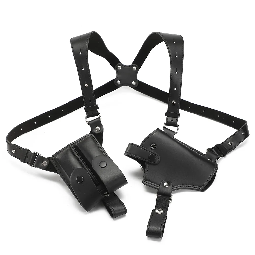 Funda táctica para pistola, correa para el hombro, invisible para las axilas 1911, funda de cuero auténtico para caza al aire libre - imagen 2
