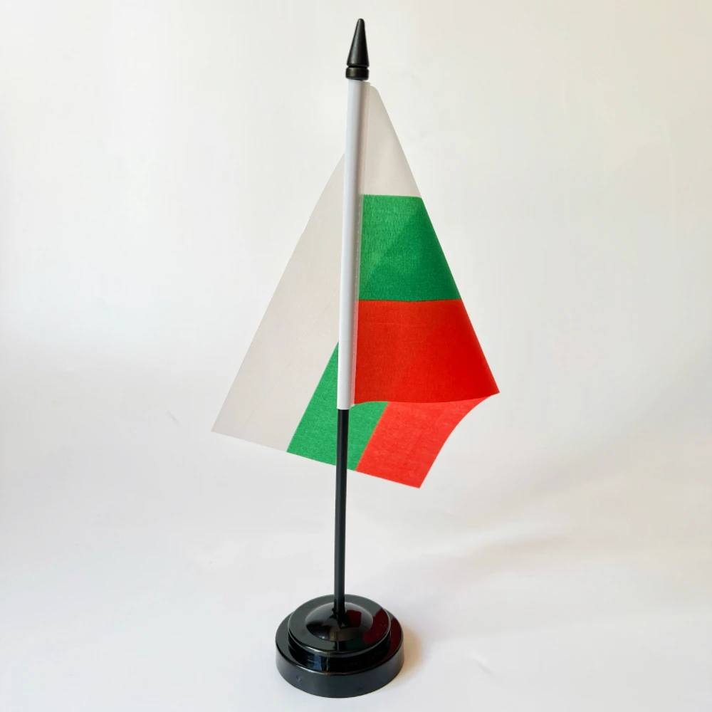 Bandera de escritorio de Bulgaria de 14x21cm, bandera de escritorio con bandera de Bulgaria de 30cm, decoraciones de celebración para eventos y festivales en el hogar