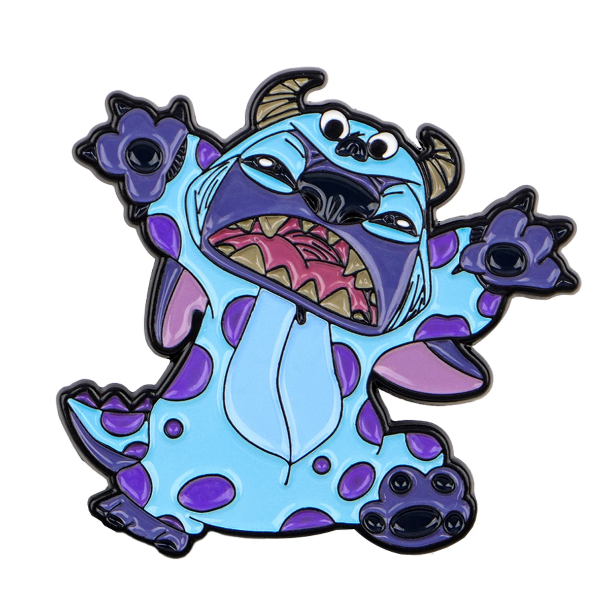 3 unids/set lindo monstruo esmalte Pins dibujos animados Anime broches Metal solapa Pin insignia mochila accesorios joyería regalos para niños - imagen 5