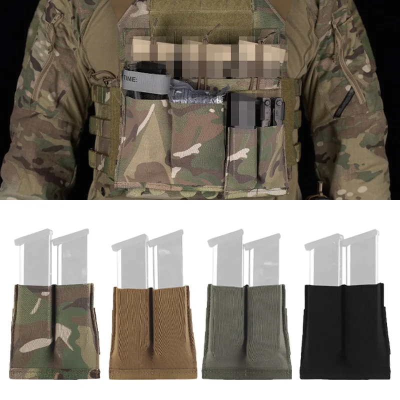 Bolsa interior molle montada, ligera, elástica, dúplex, pequeña, bolsa de almacenamiento multifuncional de 9mm