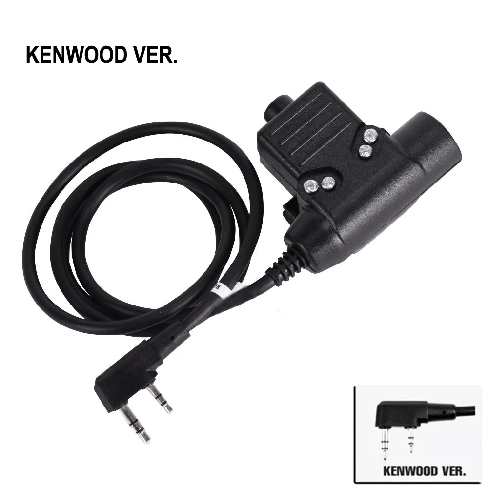 Adaptador de auriculares tácticos U94 PTT para Baofeng, KENWOOD, ICOM Midland, Motorola, walkie-talkie, auriculares con reducción de ruido - imagen 2