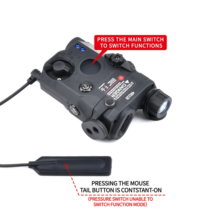 WADSN-indicador láser táctico Airsoft UHP AN PEQ PEQ-15 LA5C, punto rojo, verde, azul, luz de relleno IR, Scout LED arma AR15 Fit 20MM Rail - imagen 5