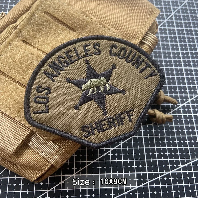 Parches bordados de identificación de seguridad de EE. UU., insignia de moral táctica del SHERIFF con gancho y bucle, pegatina para mochila y camiseta sin mangas - imagen 4