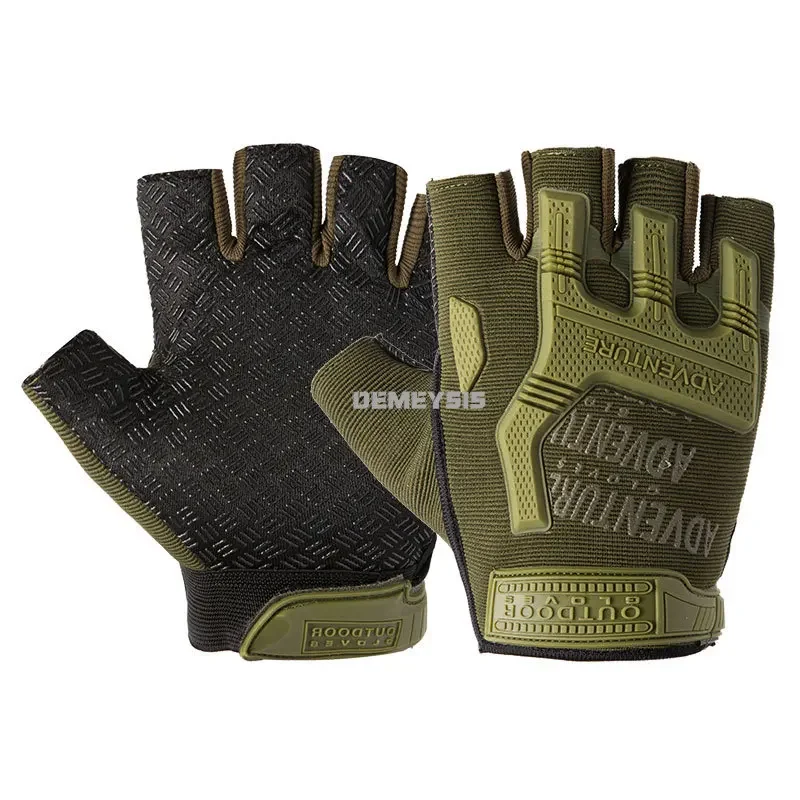 Guantes tácticos sin dedos para exteriores, guantes protectores antideslizantes para senderismo, escalada, deportes, tiro, guantes de medio dedo - imagen 2