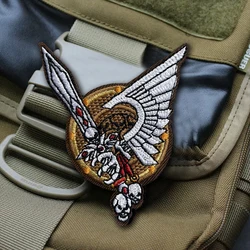 Parche táctico bordado calavera y espada con velcro