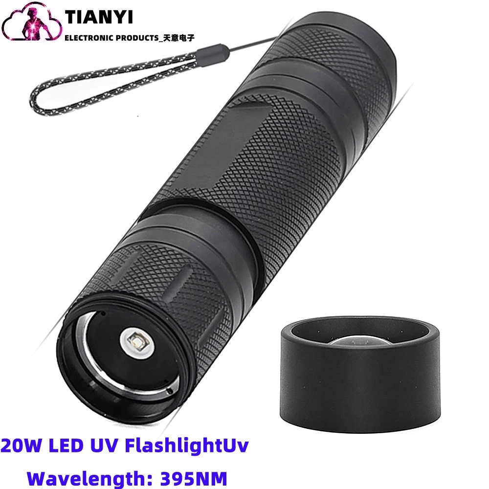 Linterna UV portátil de 10W y 365nm, luz negra recargable 18650 para Detector de orina de mascotas, curado de resina, escorpión, pesca - imagen 5