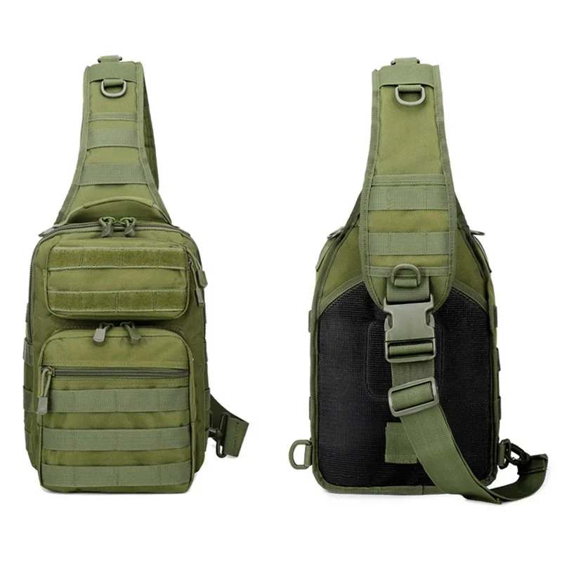 Bolso de hombro táctico, mochila militar, bolsas de mensajero de asalto, mochila de viaje de camuflaje de nailon, paquete de pecho Molle