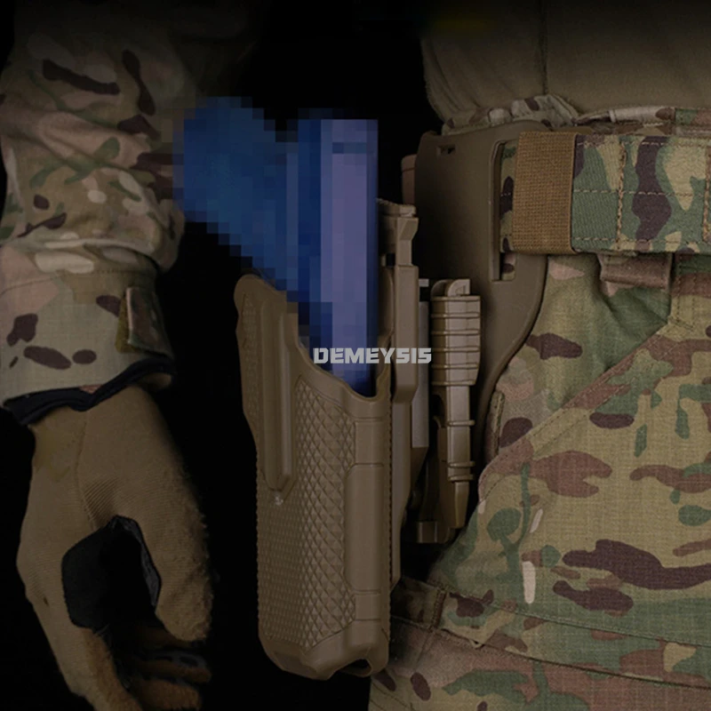 Fundas universales para pistola de caza, cinturón CS Airsoft para tiro diestro, soporte para transporte de pistola, soporte táctico para Glock SIG SAUER - imagen 4