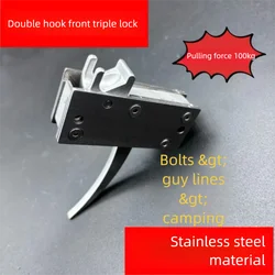 Dispositivo de liberación frontal de tres eslabones, dispositivo de liberación de cuerda de arco, capacidad de carga, 220 libras, resistente, seguro y flexible