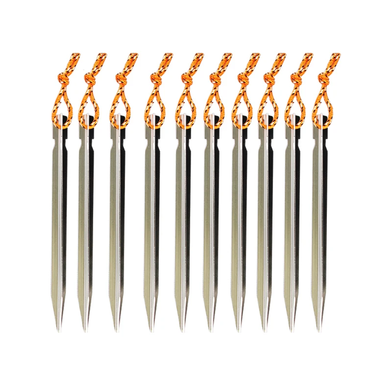 Aleación de aluminio tienda clavo estaca cuerda equipo de Camping accesorios de Camping clavija de tienda 18cm 10 Uds - imagen 3