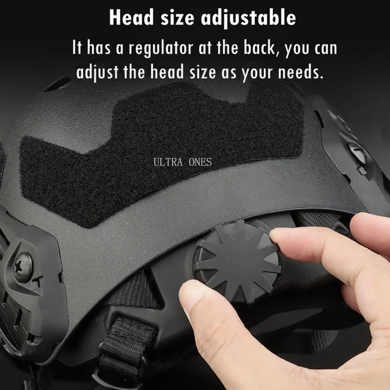 Sistema de suspensión interior de casco táctico, cascos CS de tiro, correa de bloqueo de cabeza ajustable, accesorios para casco de corte alto SF rápido - imagen 5
